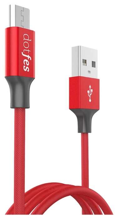 Кабель Dotfes USB - micro USB A01M 1 м red