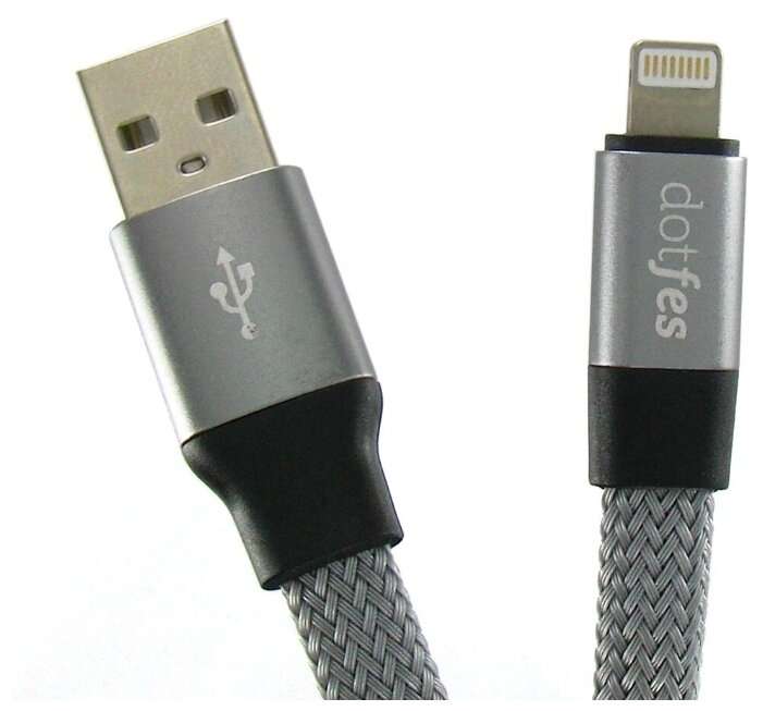 USB кабель Dotfes A09 Self-Rolling Lightning (0,8m) gray
