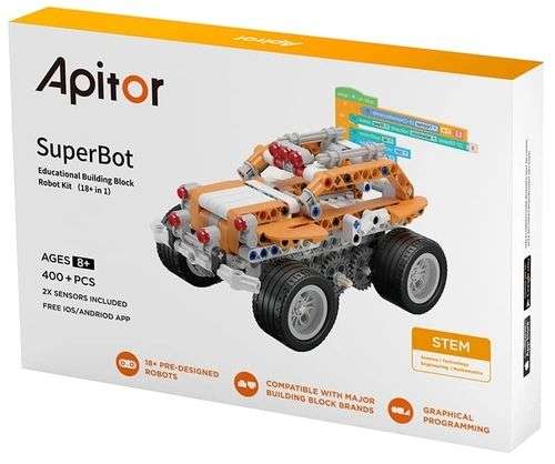 Программируемый конструктор робот Apitor SuperBot 19 в 1 (с сенсорами и датчиками) совместим с лего