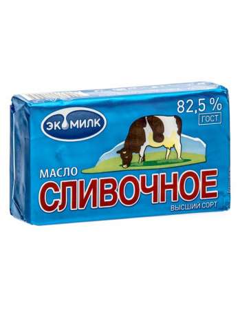 Масло сливочное ЭКОМИЛК, 82,5% 380 г