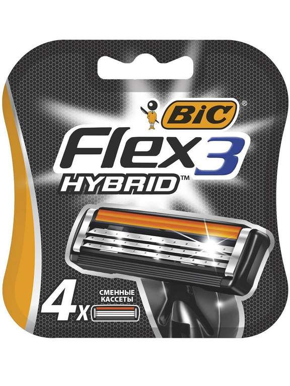Сменные лезвия BIC Flex3 Hybrid 4шт.