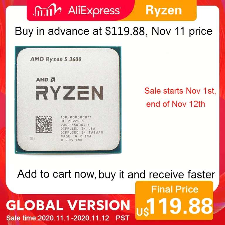 [11.11] Процессор AMD Ryzen 5 R5 3600, б/у
