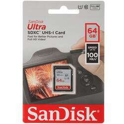 Карта памяти SanDisk SDXC 64 ГБ [SDSDUNR-064G-GN6IN]