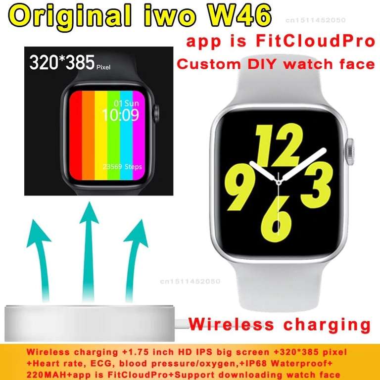 Смарт-часы iwo W46 2020 (копия Apple Watch 5, 44 mm)