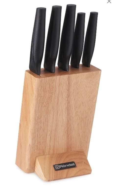 Набор Rondell Balisong 5 ножей с подставкой серебристый/черный/коричневый