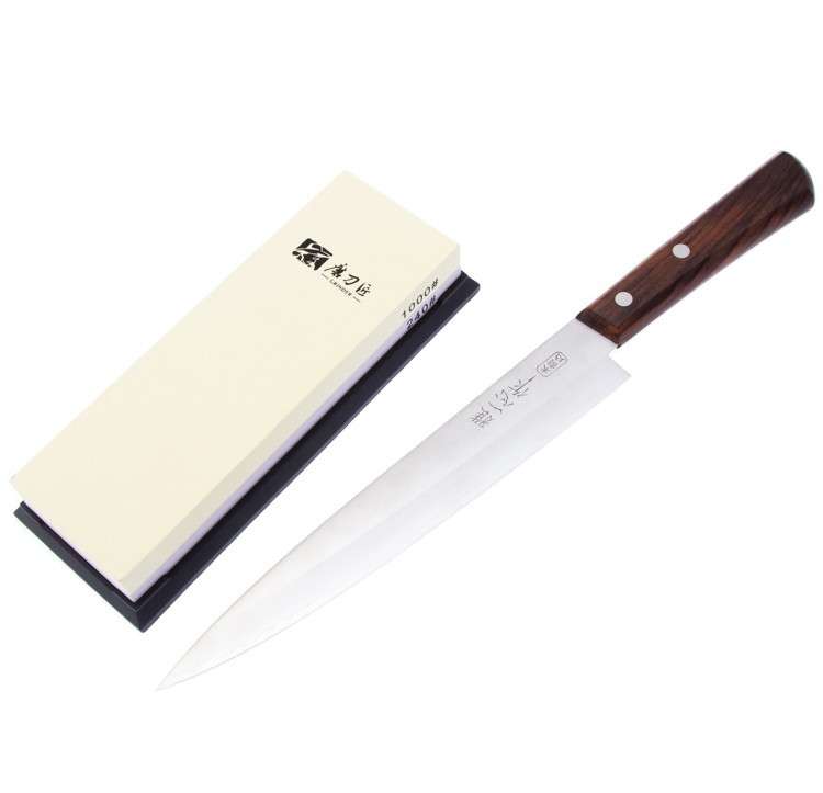 Нож Kanetsugu Special Offer 210мм +Taidea 240/1000+направляющая керамика