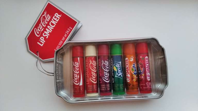 Бальзам для губ Lipsmacker Coca cola увлажняющий/смягчающий, набор 6 шт * 4 г.