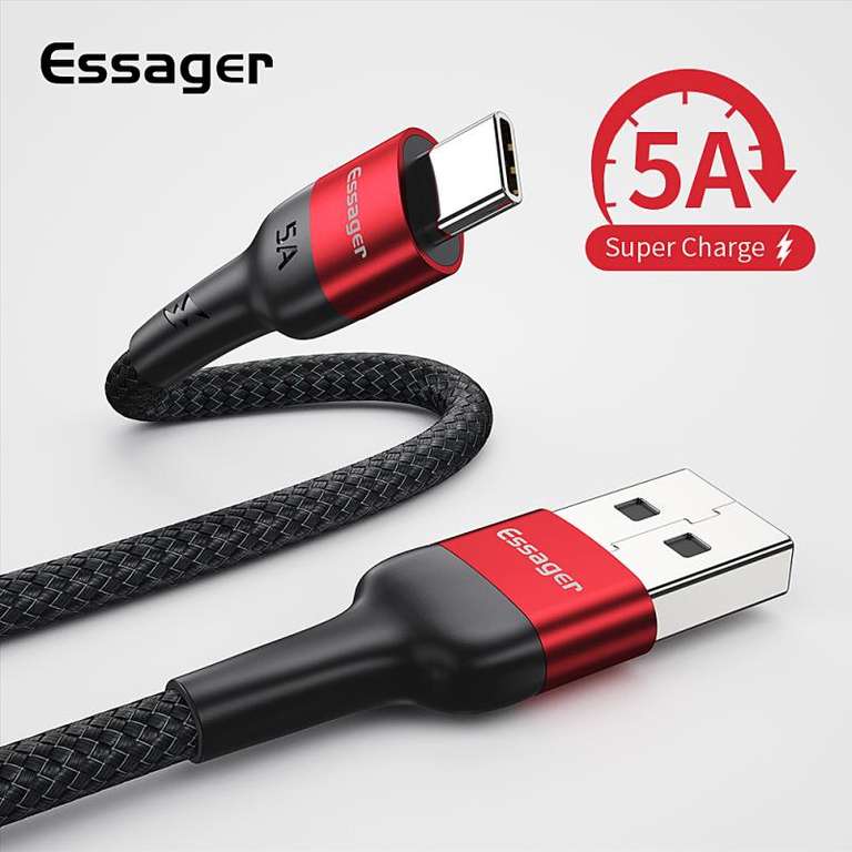 Type-C/Type-А USB-кабель, 5A, QC 3.0, 1м/2м