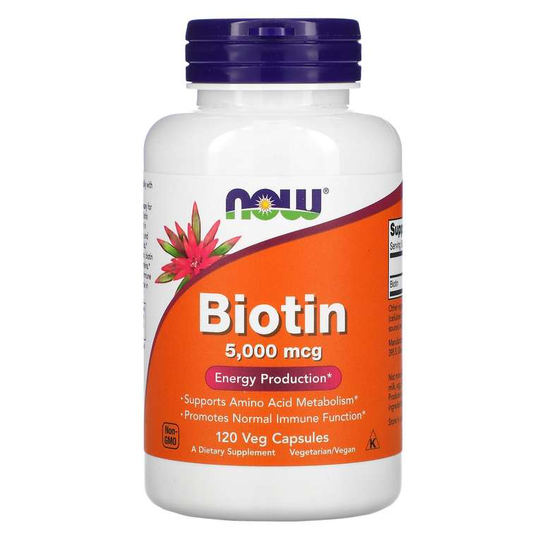 Биотин Now Foods 5000 мкг, 120 капсул (1 шт. на заказ)
