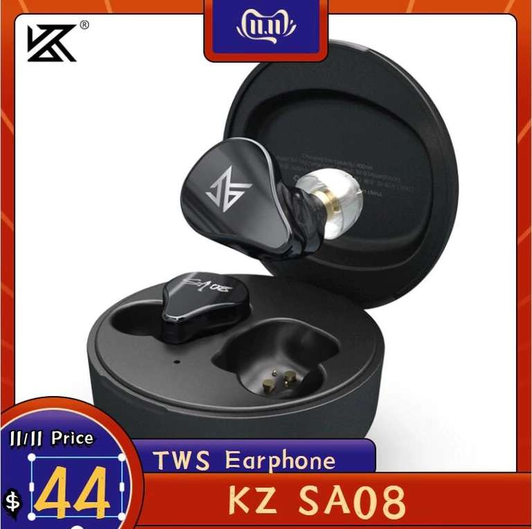 TWS наушники KZ SA08, bluetooth 5.0