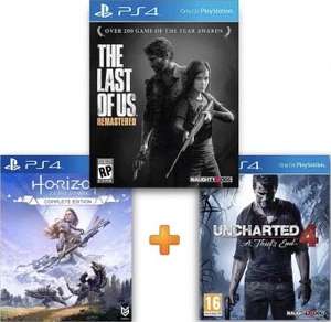 ИгроПак для PS4: Horizon Zero Dawn Complete Edition + Uncharted 4: A Thief's End + The Last of Us Remastered