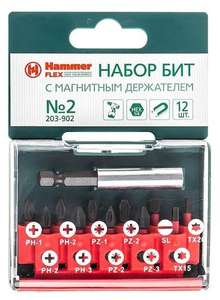 Набор бит Hammerflex (12 предм.) 203-902