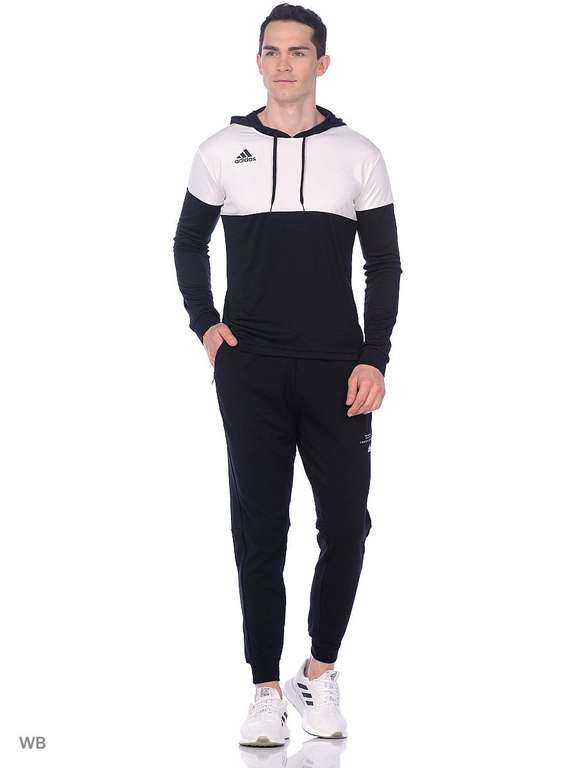 Мужское худи Adidas LGND SHTR BLACK/WHITE (размеры M - 2XL) + в другом цвете