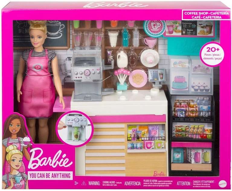 Игровой набор с куклой Barbie Кофейня, GMW03