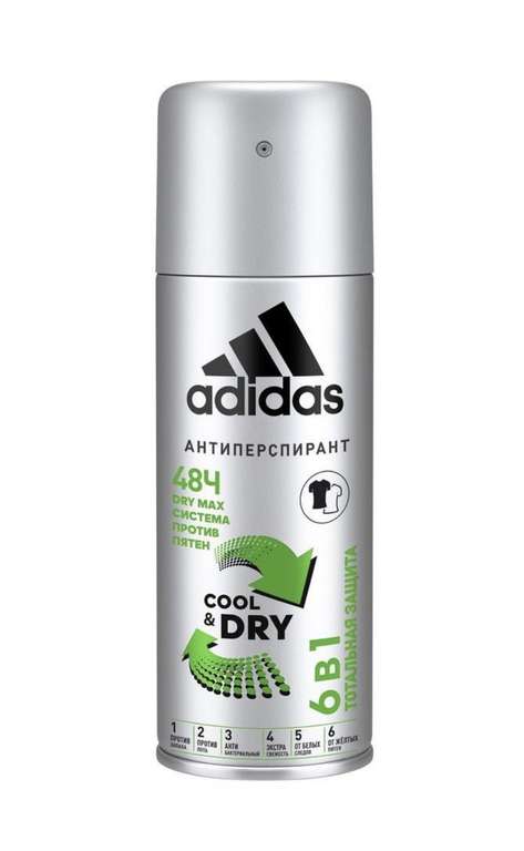 Антиперспирант Adidas Cool & Dry 6 в 1 48ч