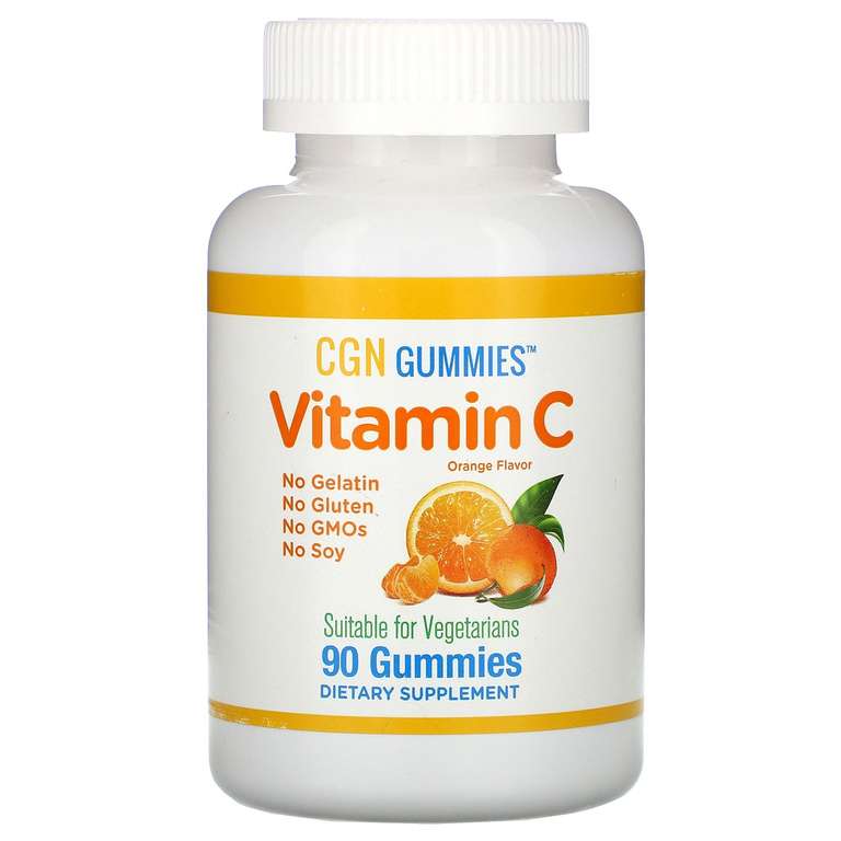 Жевательные таблетки с витамином А и С, California Gold Nutrition натуральный апельсиновый вкус, без желатина, 90 шт