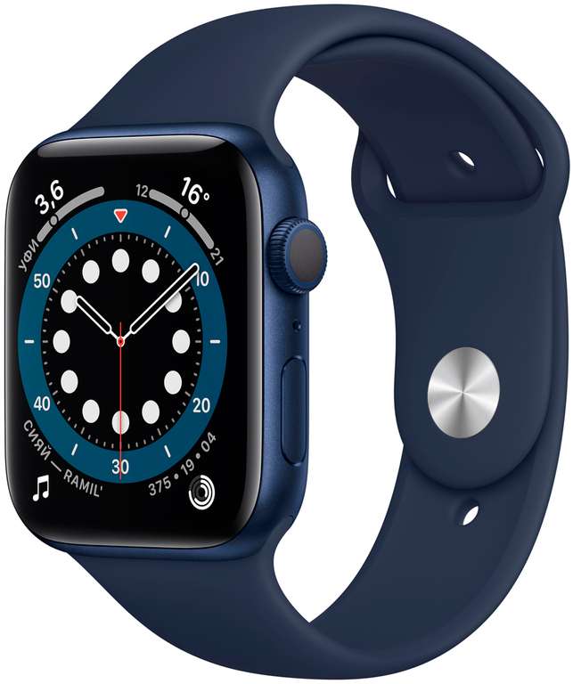 Смарт-часы Apple Watch Series 6 GPS 44мм корпус из алюминия синий + ремешок синий (M00J3RU/A)