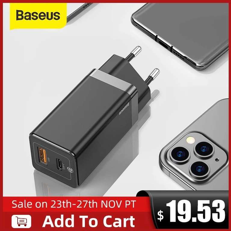 Зарядное устройство Baseus 65 Вт, 2 порта