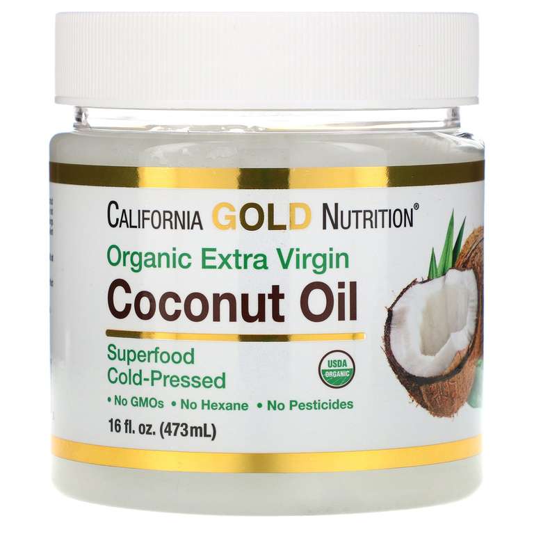 Органическое кокосовое масло первого холодного отжима California Gold Nutrition 473 мл