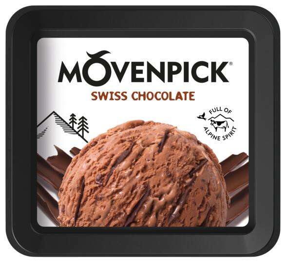 Мороженое Movenpick 2,4 л в ассортименте (напр. Swiss Chocolate Сливочное шоколадное с шоколадным соусом)
