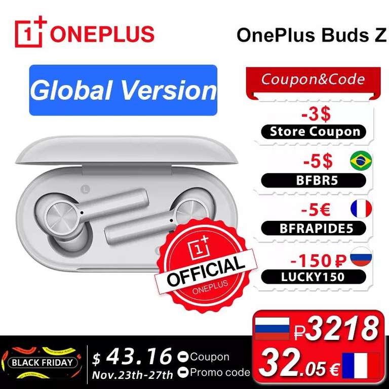 Беспроводные наушники глобальная версия OnePlus Buds Z