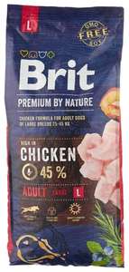 Корм для собак Brit Premium by Nature, курица 15 кг
