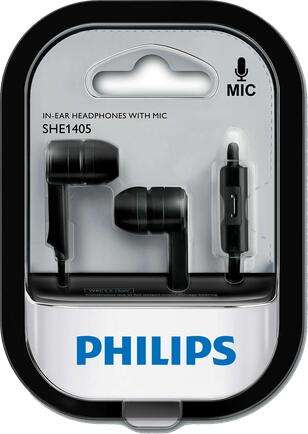 Наушники Philips SHE1405 Black с микрофоном