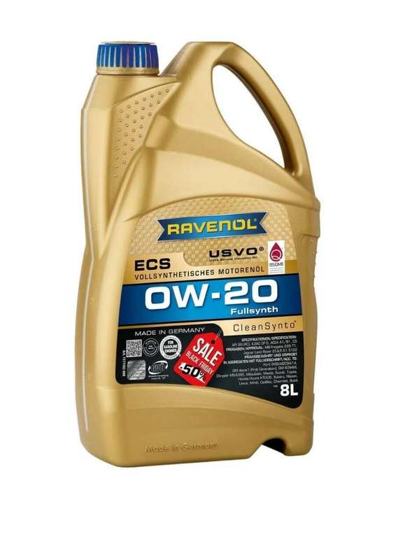 Моторное масло Ravenol ECS 0W-20 8 литров по цене 4 в магазине Ravenol