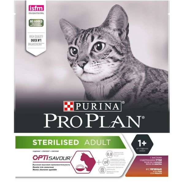 -10% на все корма Purina (напр. Сухой корм Purina Pro Plan для стерилизованных кошек и кастрированных котов 400 г)