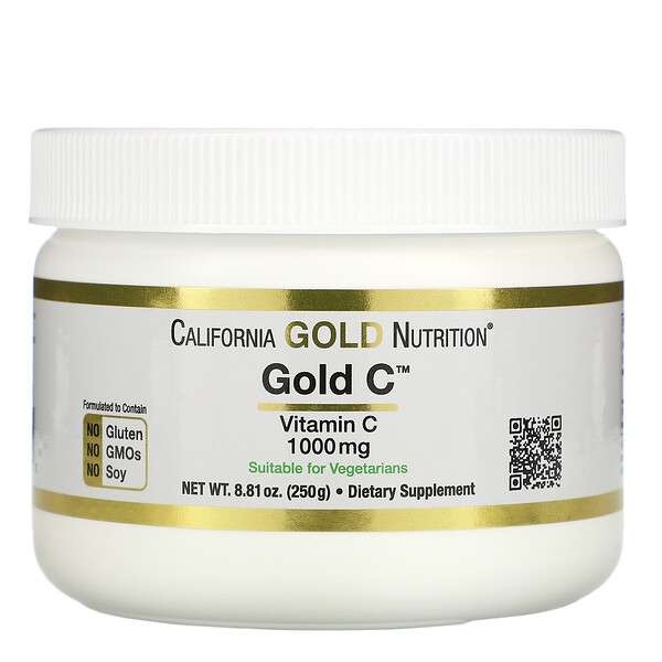 Скидка 30% на витамин С, напр, California Gold Nutrition, Gold C Powder, 250 гр.