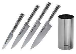 Набор ножей SAMURA Bamboo SBA-05/K  4 ножа с подставкой