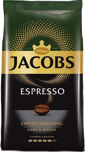 Кофе в зернах Jacobs Espresso, 1 кг (345 рублей с боунсами)