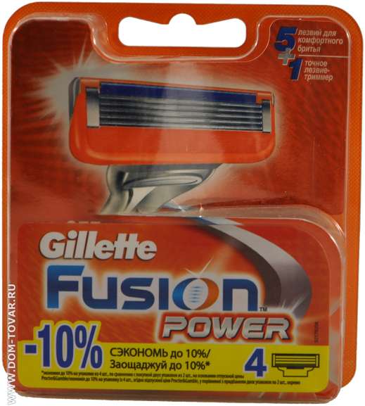 [Мск] Лезвия для Gillette fusion power 4 штуки Лента и товары по 1 рублю