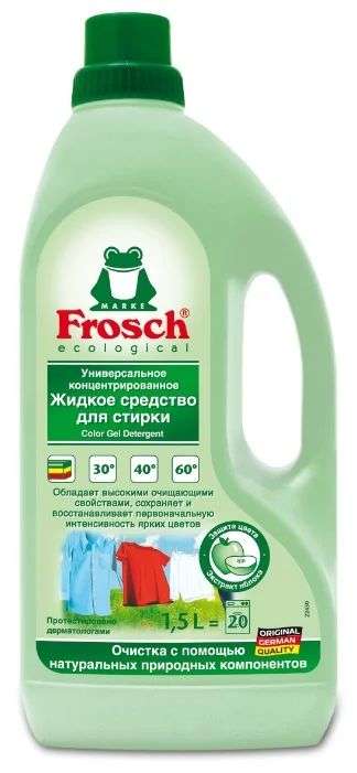 Средство для стирки цветного белья Frosch "Яблоко", концентрат, 1,5 л