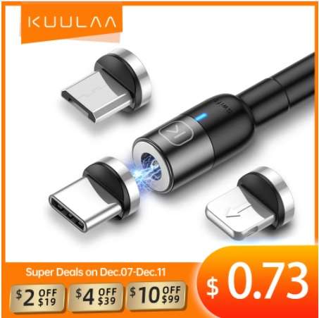 Магнитный кабель KUULAA Micro USB/Type C