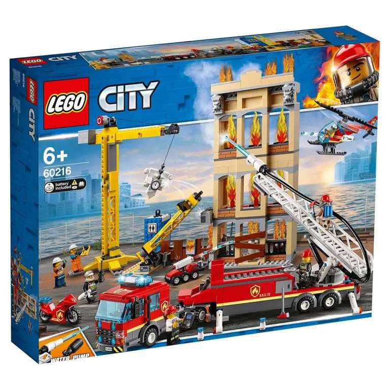 Lego конструктор City 60216 центральная пожарная станция (3048₽ с монетами)