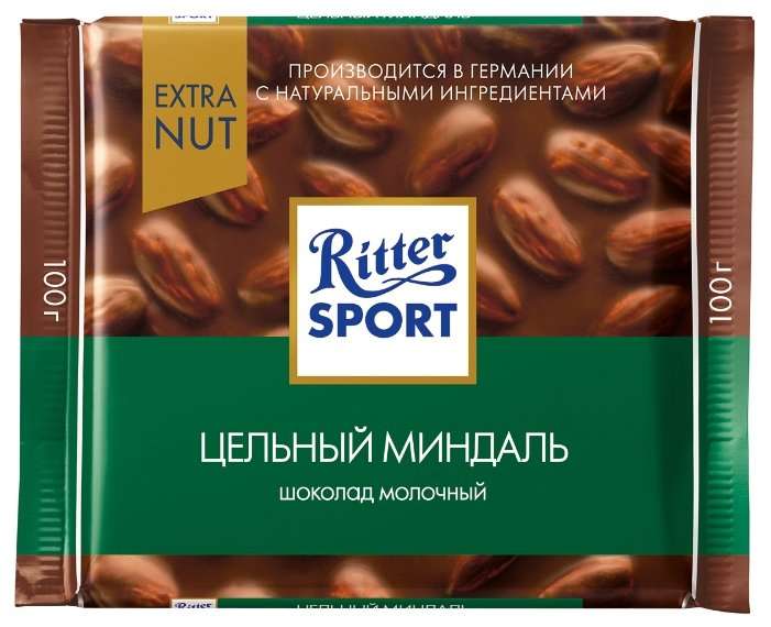 Шоколад Ritter Sport Extra Nut молочный с цельными орехами (100 г)