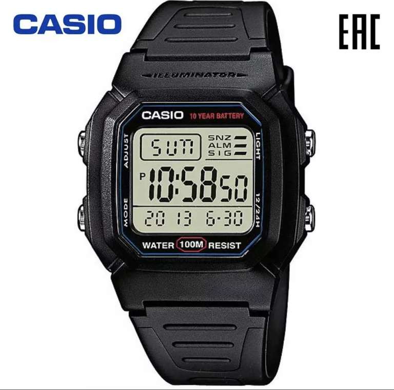 Мужские наручные часы Casio W-800H-1A электронные