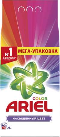 Стиральный порошок ARIEL M-Zim Color 5 д/цв. авт., Россия, 9 кг