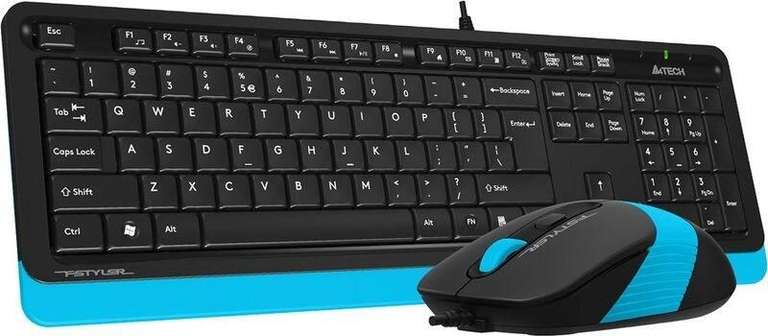Комплект мышь + клавиатура A4 Fstyler F1010, черный, синий