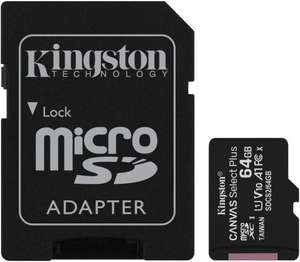 [Обновлено]64ГБ Карта памяти Kingston Canvas Select Plus microSDXC + SD адаптер (SDCS2/64GB), UHS-I, U1, class 10