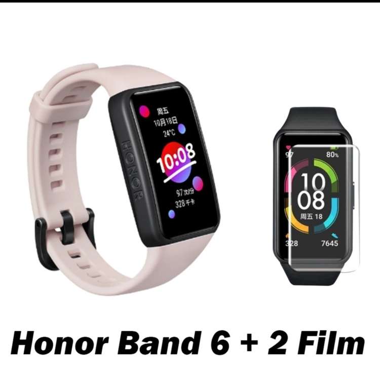 Смарт часы Honor Band 6, розовый + 2 пленки на экран