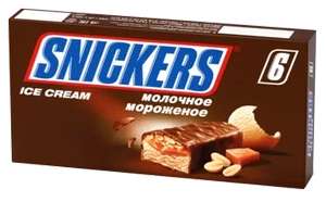[МСК и МО] Ярче Мороженое «Snickers» 6 батончиков, 288 г