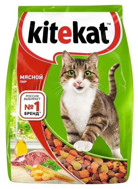 Сухой корм для кошек Kitekat мясной пир, 1.9кг