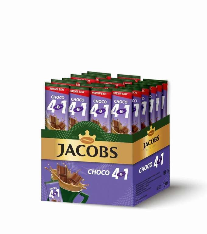 Напиток кофейный Jacobs Choco 4 в 1 , 24 стика (8,2Р за штуку)