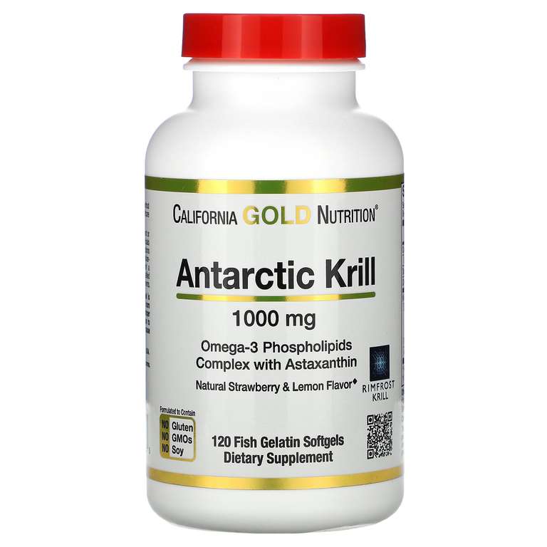 Масло антарктического криля California Gold Nutrition с астаксантином, 1000 мг, 120 капсул