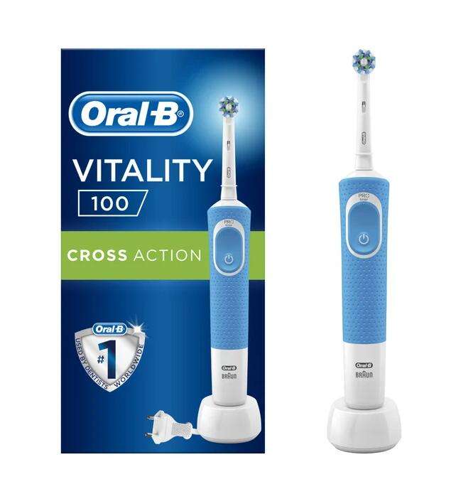 Электрическая зубная щетка Oral-B Vitality 100 CrossAction, синий (+ возврат 104 бонуса)