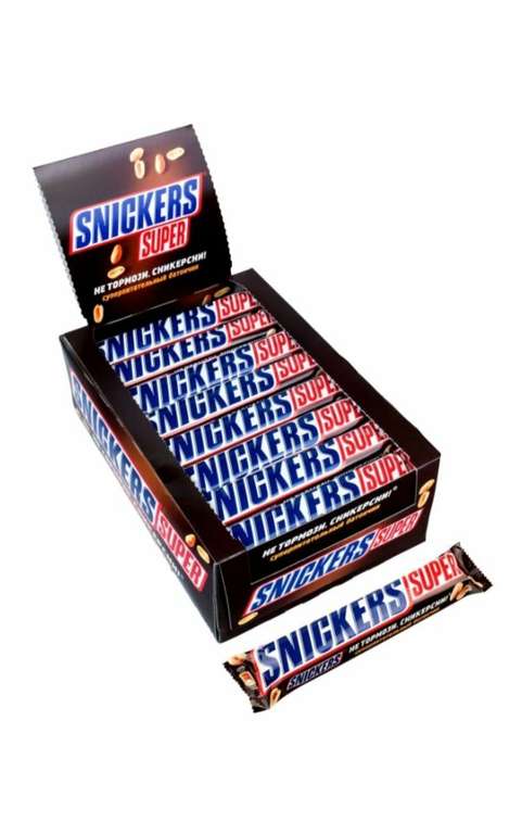 Батончик Snickers Super,коробка, 32 шт, 3 кг