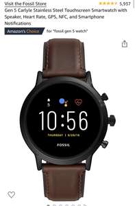 Умные часы Fossil Gen 5 Smartwatch The Carlyle HR leather (из США, нет прямой доставки)