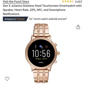 Умные часы FOSSIL Gen 5 Smartwatch Julianna HR stainless steel (из США, нет прямой доставки)